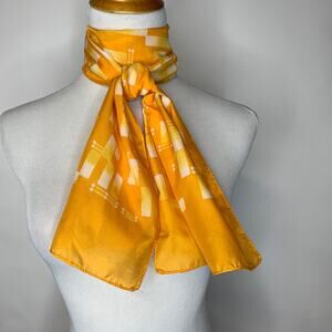 Vintage Orange Yellow Bright Long Scarf ? 70s
